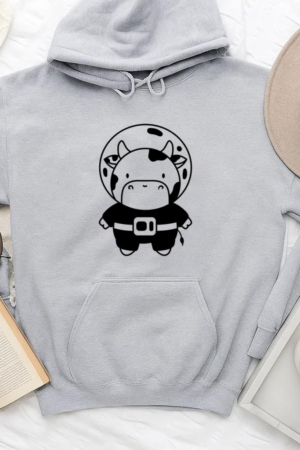 Adorable Cow Astronaut In Space Suit Hoodie