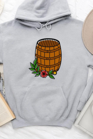 Alcohol Barrel Tattoo Style Hoodie