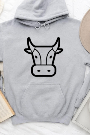 Angry Bull Head Stroke Hoodie