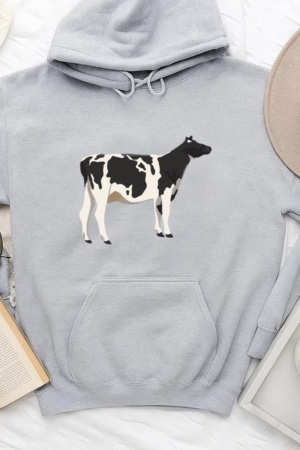 Animal Cow Illustration Hoodie