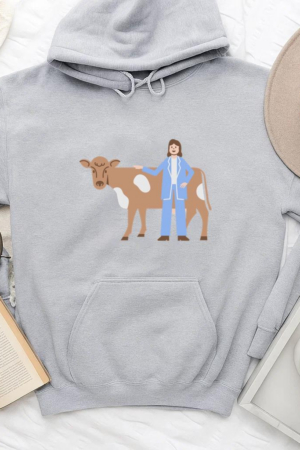 Animal Doctor Cow Veterinarian People Hoodie