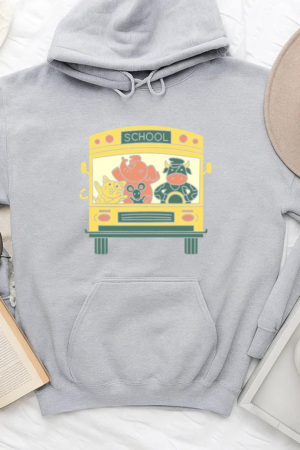 Animals School Bus Cut Out Hoodie