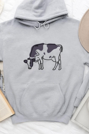 Black And White Cow Color Stroke Hoodie