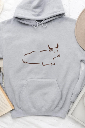 Brown Bull Laying Down Hoodie