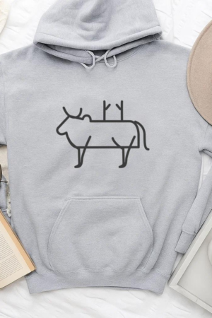 Bull Cow Horn Cattle Tail Hump Divinity Stroke Hoodie