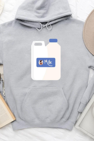 Canister Jerrycan Milk Cow Illustration Hoodie