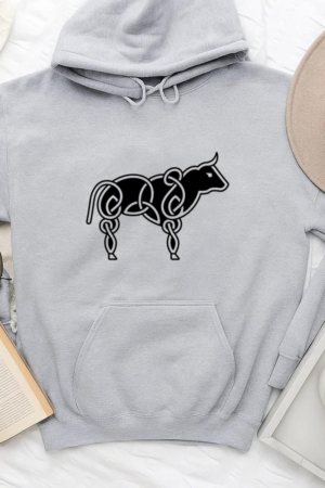 Celtic Cow Bull Cut Out Knot Hoodie