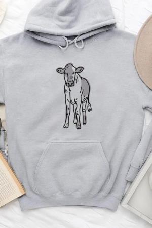 Color Stroke Semi Colored Frontal Cow Hoodie