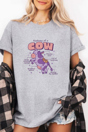 Cow Anatomy Color Stroke T-Shirt