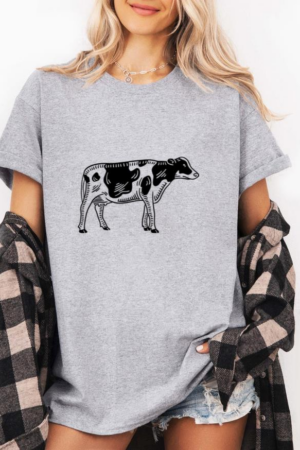Cow Animal Hand Drawn T-Shirt