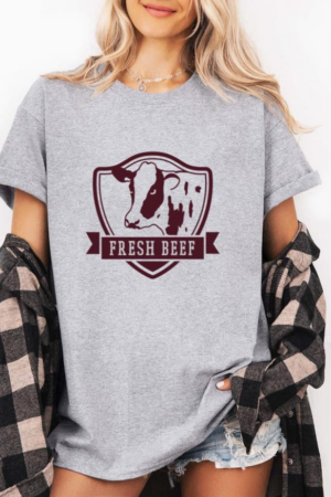 Cow Beef Badge T-Shirt