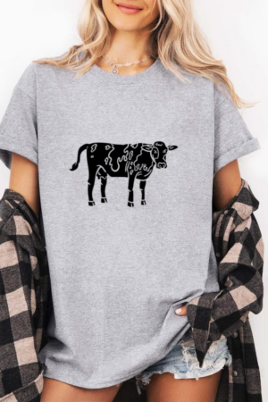 Cow Black Animal T-Shirt