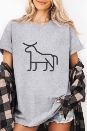 Cow Bull Cattle Horn Isis Stroke T-Shirt