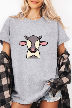 Cow Calf Head Stroke T-Shirt