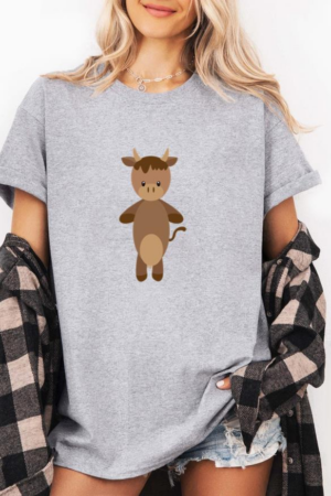 Cow Character Illustration T-Shirt