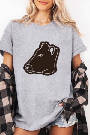 Cow Face Cut Out T-Shirt