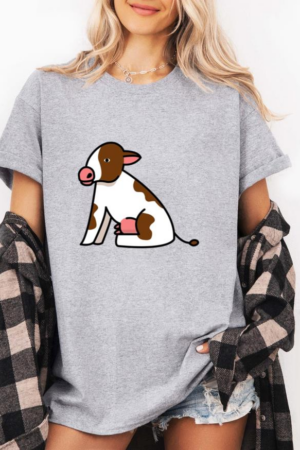 Cow Farm Animal Sitting T-Shirt