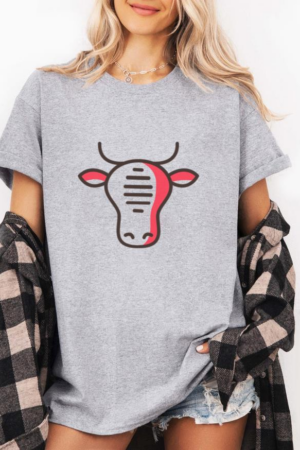 Cow Flat Icon Stoke T-Shirt