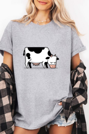 Cow Grazing Cartoon T-Shirt