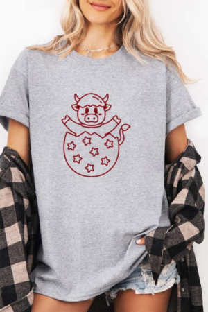 Cow In An Egg With Stars On It T-Shirt