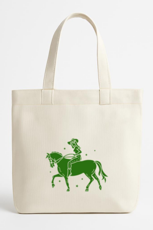 Cowgirl In Horse Cut Out Tattoo Canvas Tote Bag