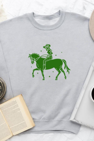 Cowgirl In Horse Cut Out Tattoo Sweatshirt