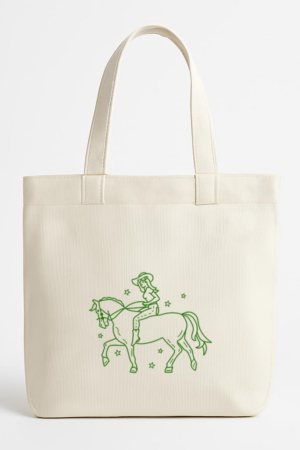 Cowgirl In Horse Tattoo Element Canvas Tote Bag