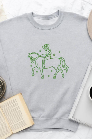 Cowgirl In Horse Tattoo Element Sweatshirt