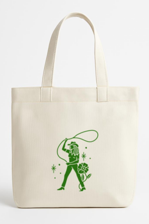 Cowgirl Rodeo Cut Out Tattoo Canvas Tote Bag