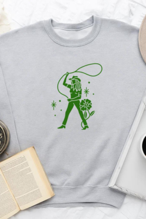 Cowgirl Rodeo Cut Out Tattoo Sweatshirt