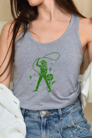 Cowgirl Rodeo Cut Out Tattoo Tank Top