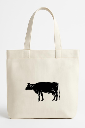 Cows Profile Cut Out Canvas Tote Bag