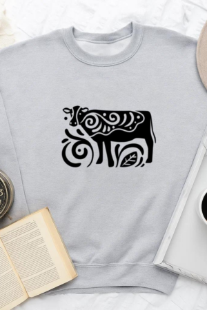 Cut Out Cow Composition Sweatshirt