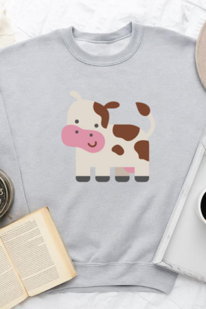Cute Cartoon Cow Sweatshirt