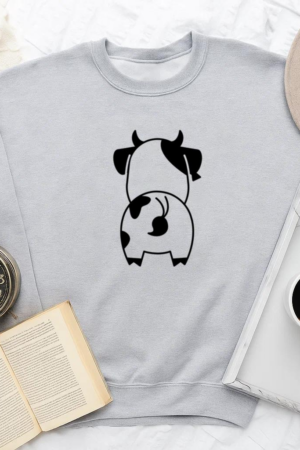 Cute Cow Back Stroke Sweatshirt