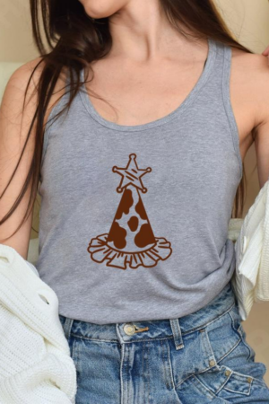 Cute Cow Birthday Hat Design Tank Top