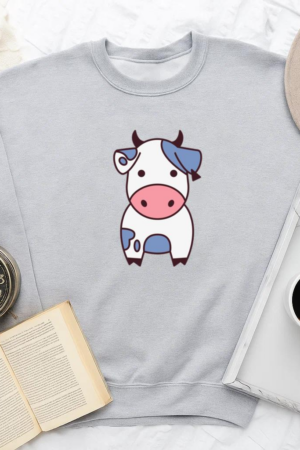 Cute Cow Flat Sweatshirt