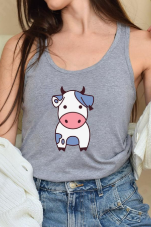 Cute Cow Flat Tank Top
