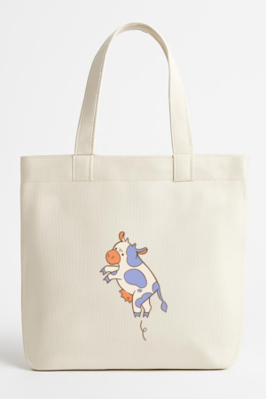 Cute Little Cow Canvas Tote Bag