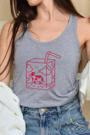 Cute Milk Carton Design Tank Top