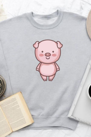 Cute Pig Character Sweatshirt