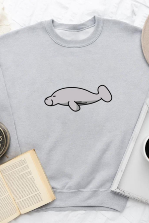 Cute Semi Flat Sideways Manatee Sweatshirt