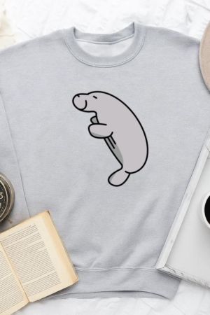 Cute Sideways Semi Flat Manatee Sweatshirt