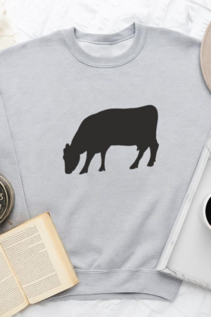 Eating Cow Silhouette Sweatshirt