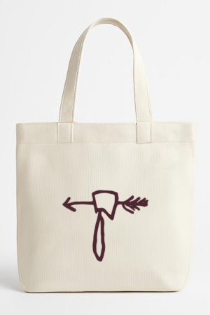 Egyptian Cows Skin Pierced By An Arrow Symbol Canvas Tote Bag