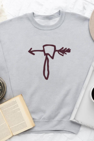 Egyptian Cows Skin Pierced By An Arrow Symbol Sweatshirt
