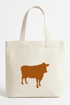 Farm Animal Cow Silhouette Canvas Tote Bag