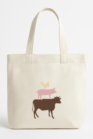Farm Animals Flat Canvas Tote Bag