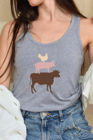 Farm Animals Flat Tank Top