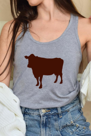 Farm Cow Silhouette Tank Top